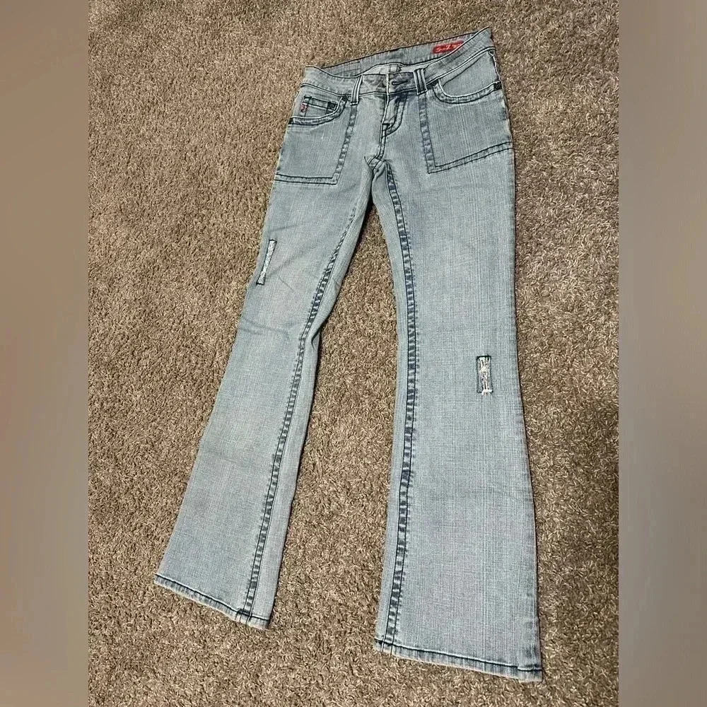 SEVEN7 Women’s Cotton Flare Light Denim Jeans size 28 - Picture 3 of 16